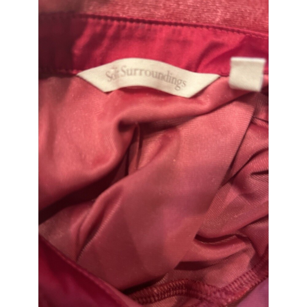 Soft Surroundings Enchanted Velvet Button-up Shirt M Collared Neckline Red Soft - Picture 8 of 8